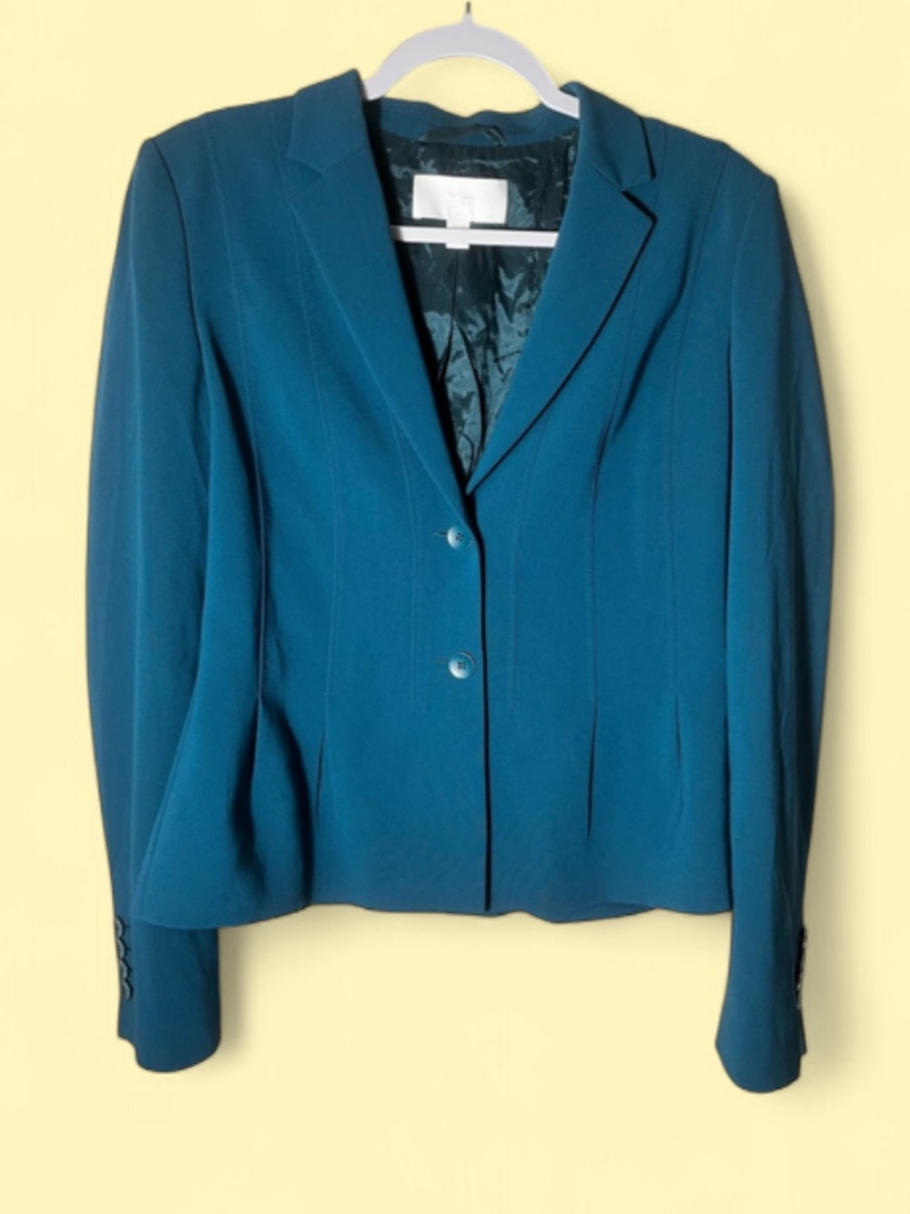 BOSS by HUGO BOSS Women’s Teal Triacetate Jacket Size US 8